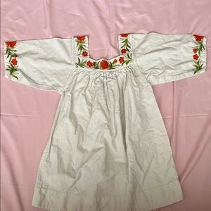 Vintage White Dress with beautiful Floral Embroidery